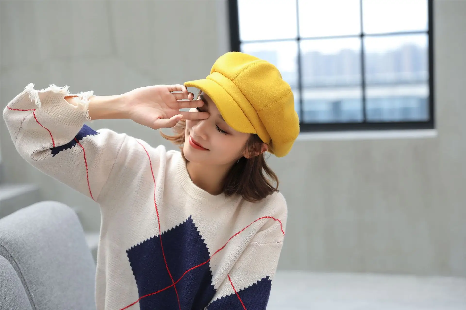 Women's Winter Beret with Duck Tongue Design — feature 27