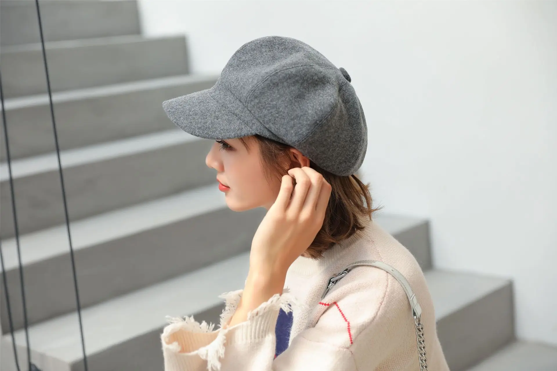 Women's Winter Beret with Duck Tongue Design — feature 29