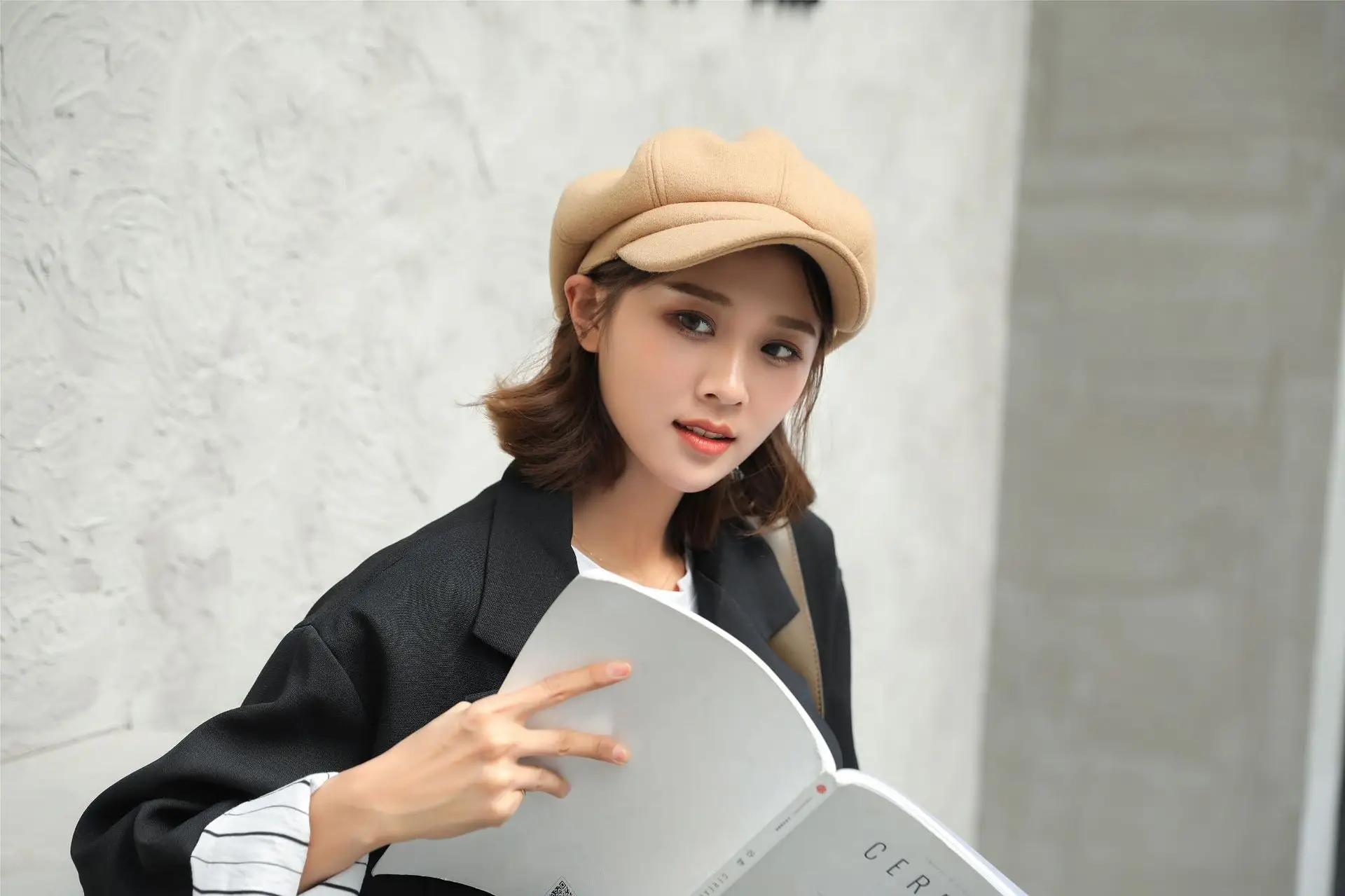Women's Winter Beret with Duck Tongue Design — feature 8