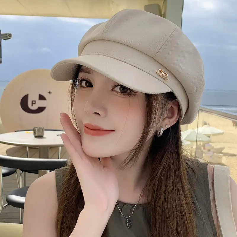 Women Duckbill Hat Brown Spring Autumn Face Slimming