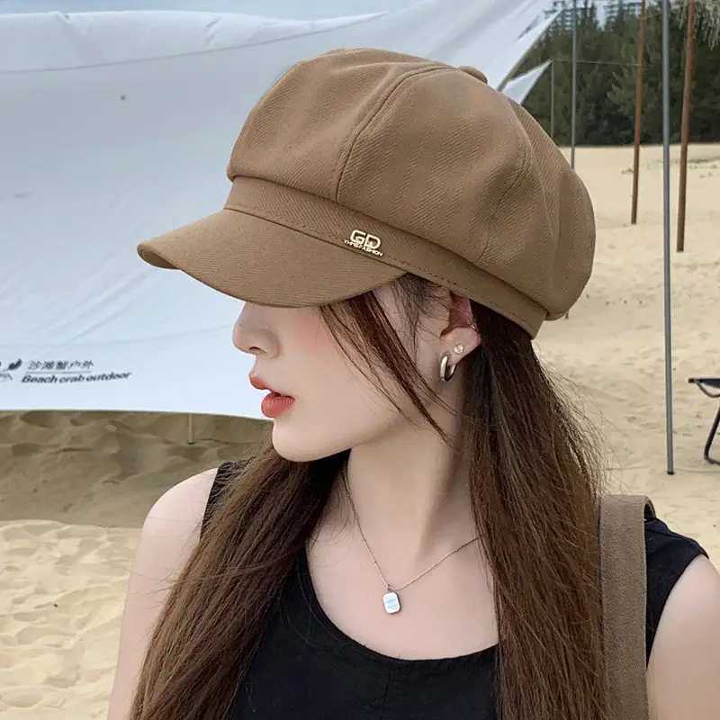 Women Duckbill Hat Brown Spring Autumn Face Slimming