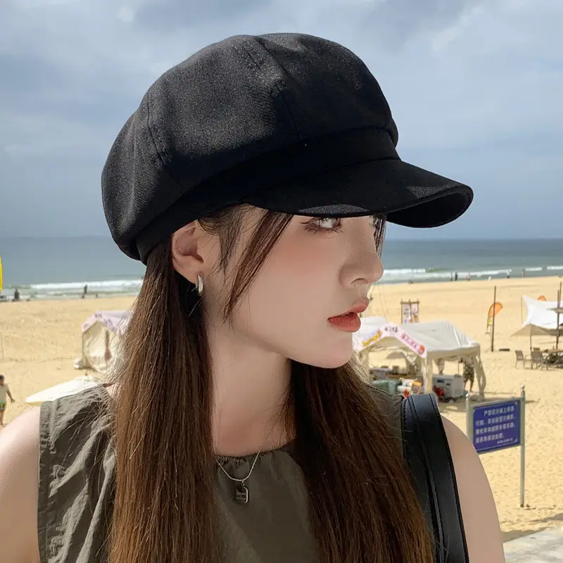 Women Duckbill Hat Brown Spring Autumn Face Slimming