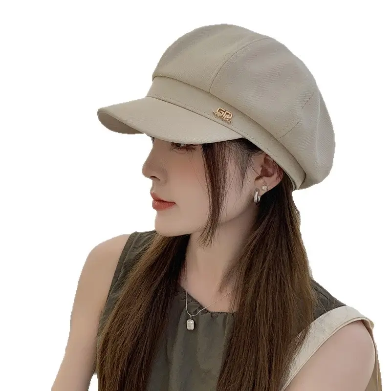 Women Duckbill Hat Brown Spring Autumn Face Slimming