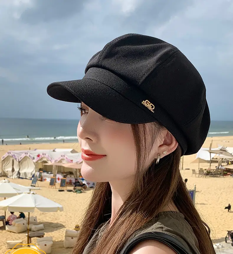 Women Duckbill Hat Brown Spring Autumn Face Slimming — feature 1