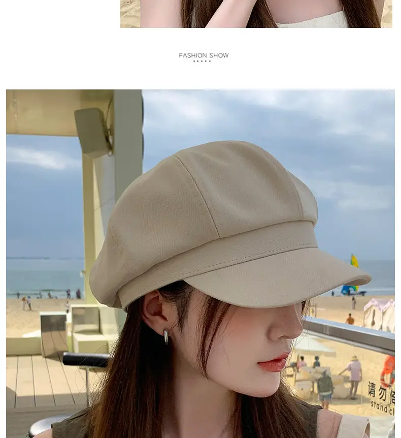 Women Duckbill Hat Brown Spring Autumn Face Slimming — feature 11