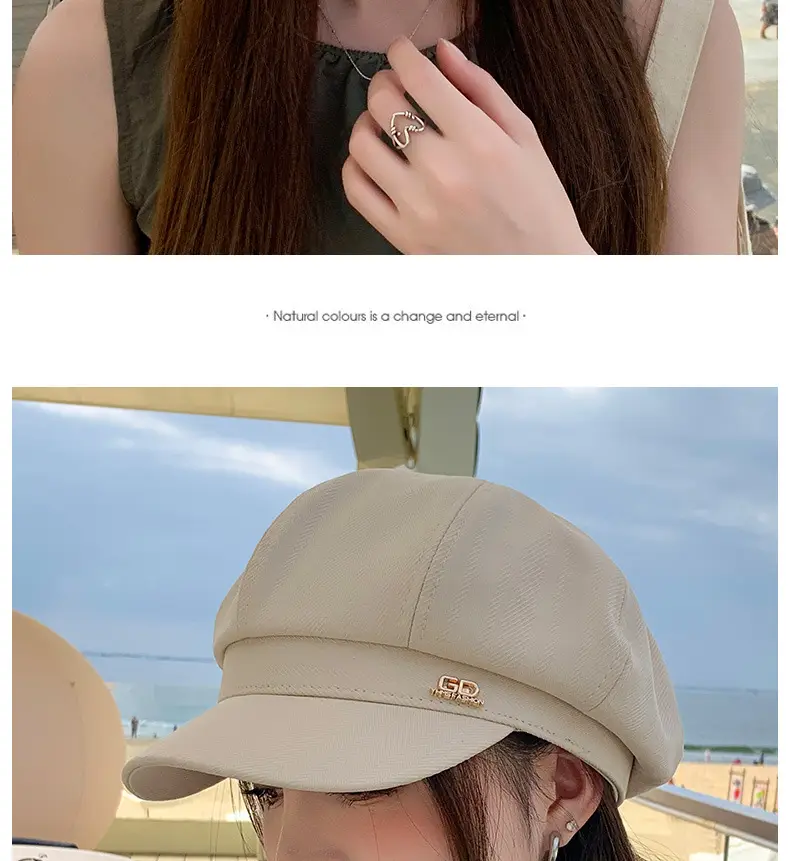 Women Duckbill Hat Brown Spring Autumn Face Slimming — feature 12