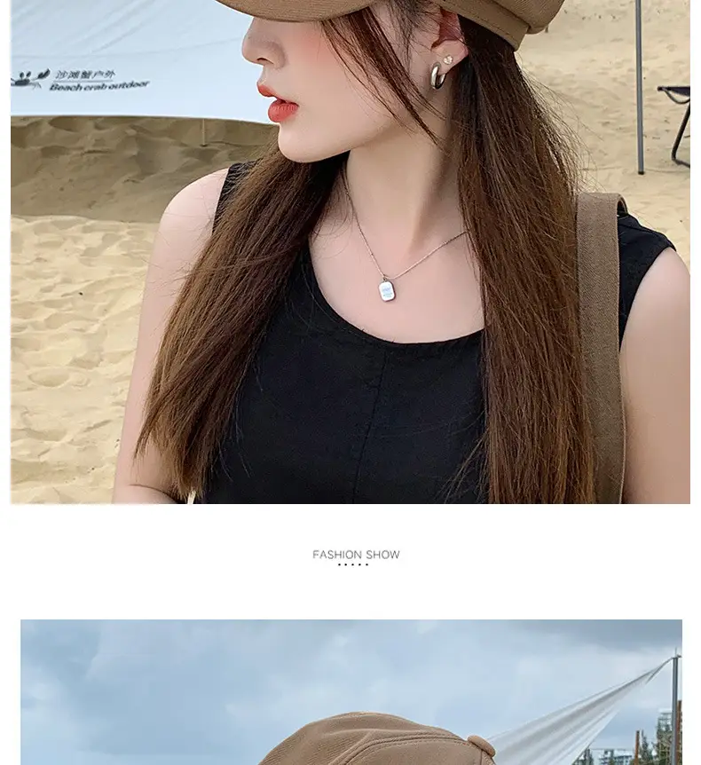 Women Duckbill Hat Brown Spring Autumn Face Slimming — feature 14