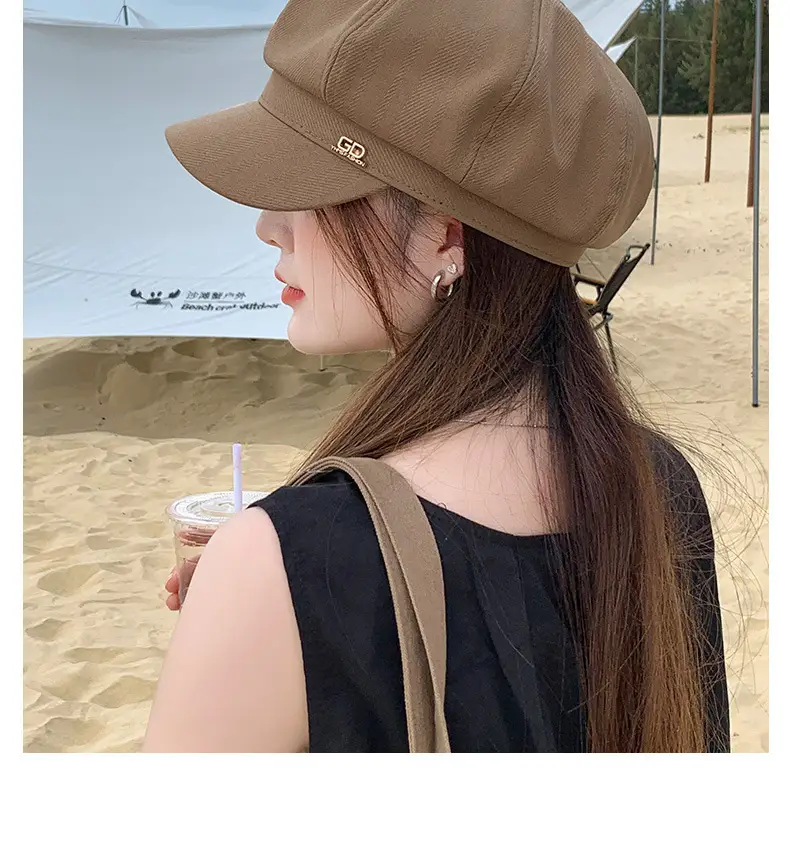 Women Duckbill Hat Brown Spring Autumn Face Slimming — feature 15