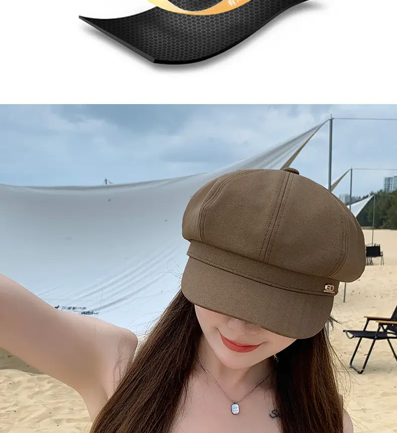 Women Duckbill Hat Brown Spring Autumn Face Slimming — feature 3