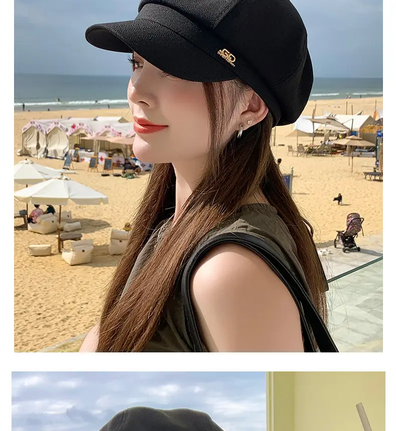Women Duckbill Hat Brown Spring Autumn Face Slimming — feature 7