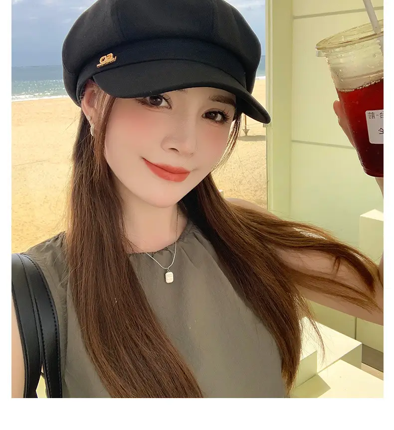 Women Duckbill Hat Brown Spring Autumn Face Slimming — feature 8