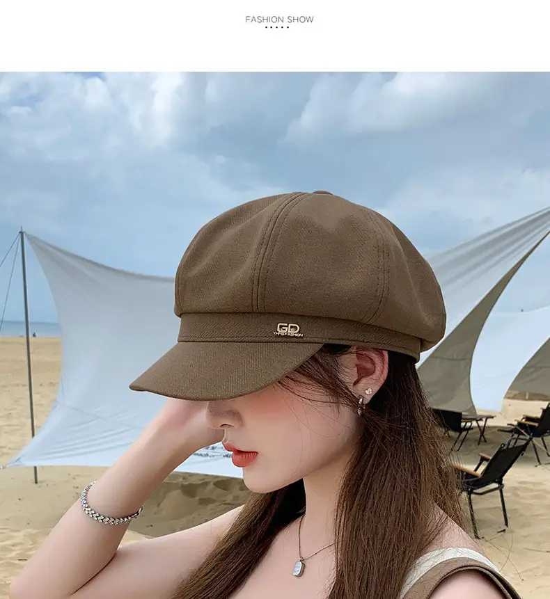 Women Duckbill Hat Brown Spring Autumn Face Slimming — feature 9