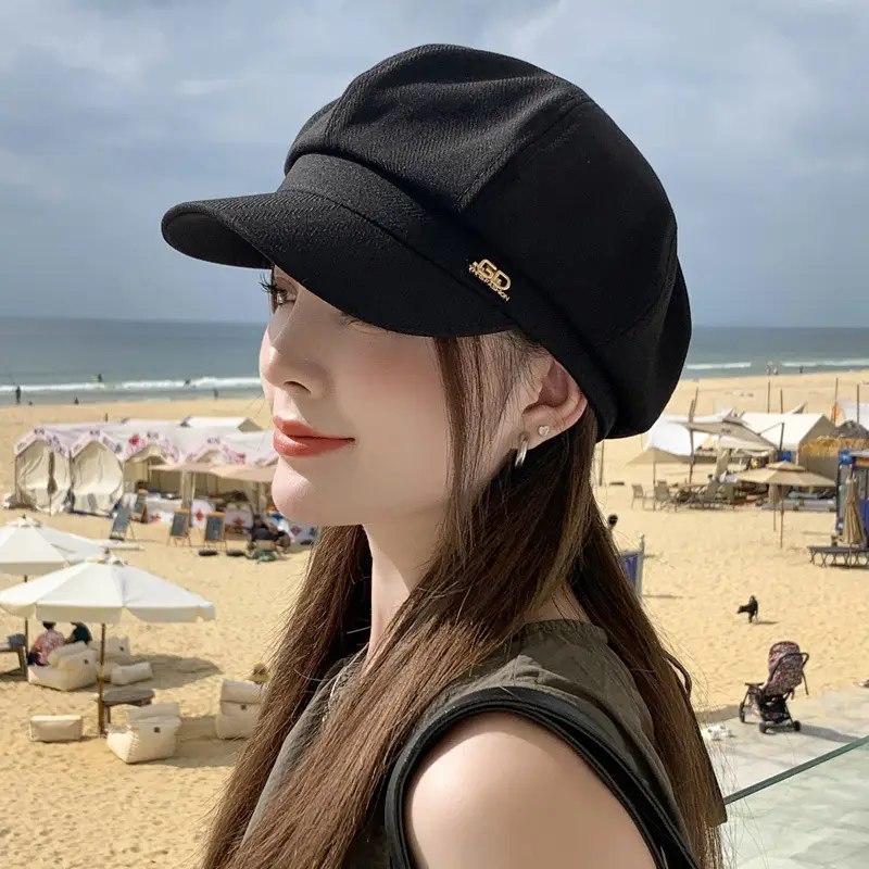 Women Duckbill Hat Brown Spring Autumn Face Slimming
