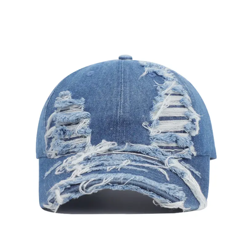 Retro Washed Denim Cap Blue Unisex Sun Hat - Image 8