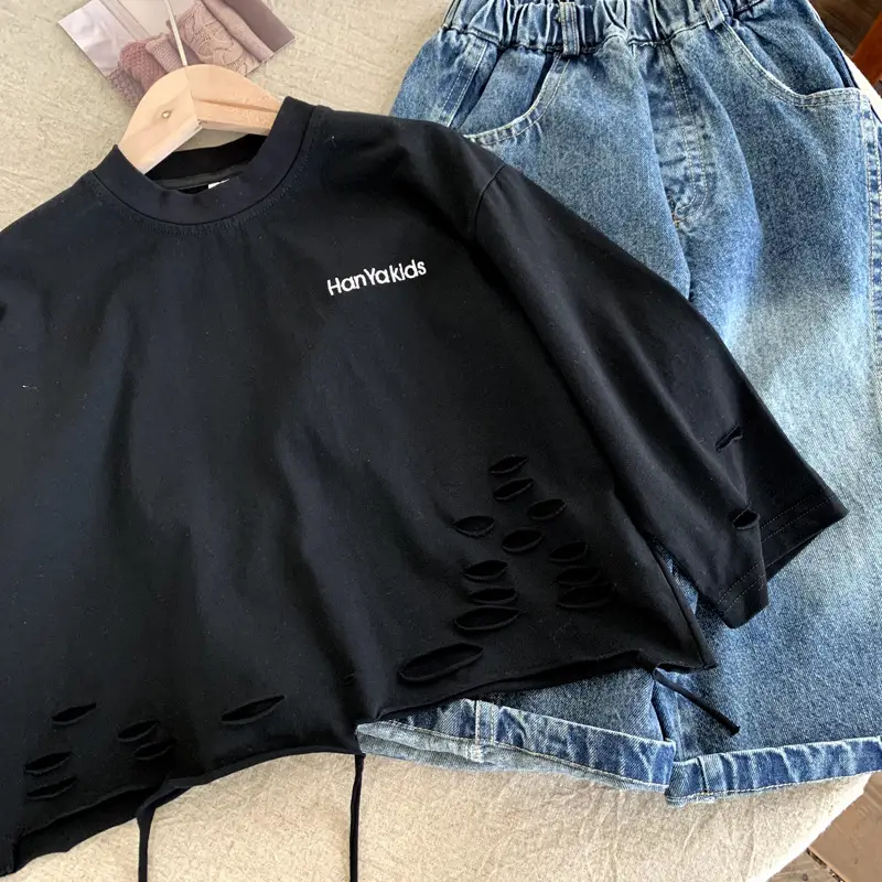 Boys Korean Style Black Long Sleeve T-Shirt — feature 3
