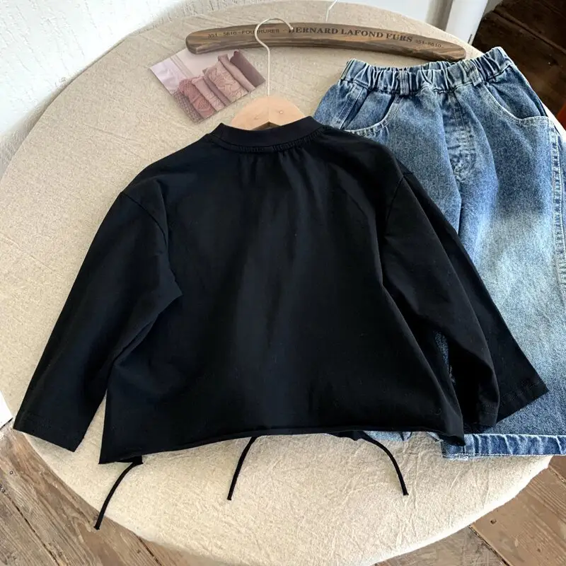 Boys Korean Style Black Long Sleeve T-Shirt — feature 9