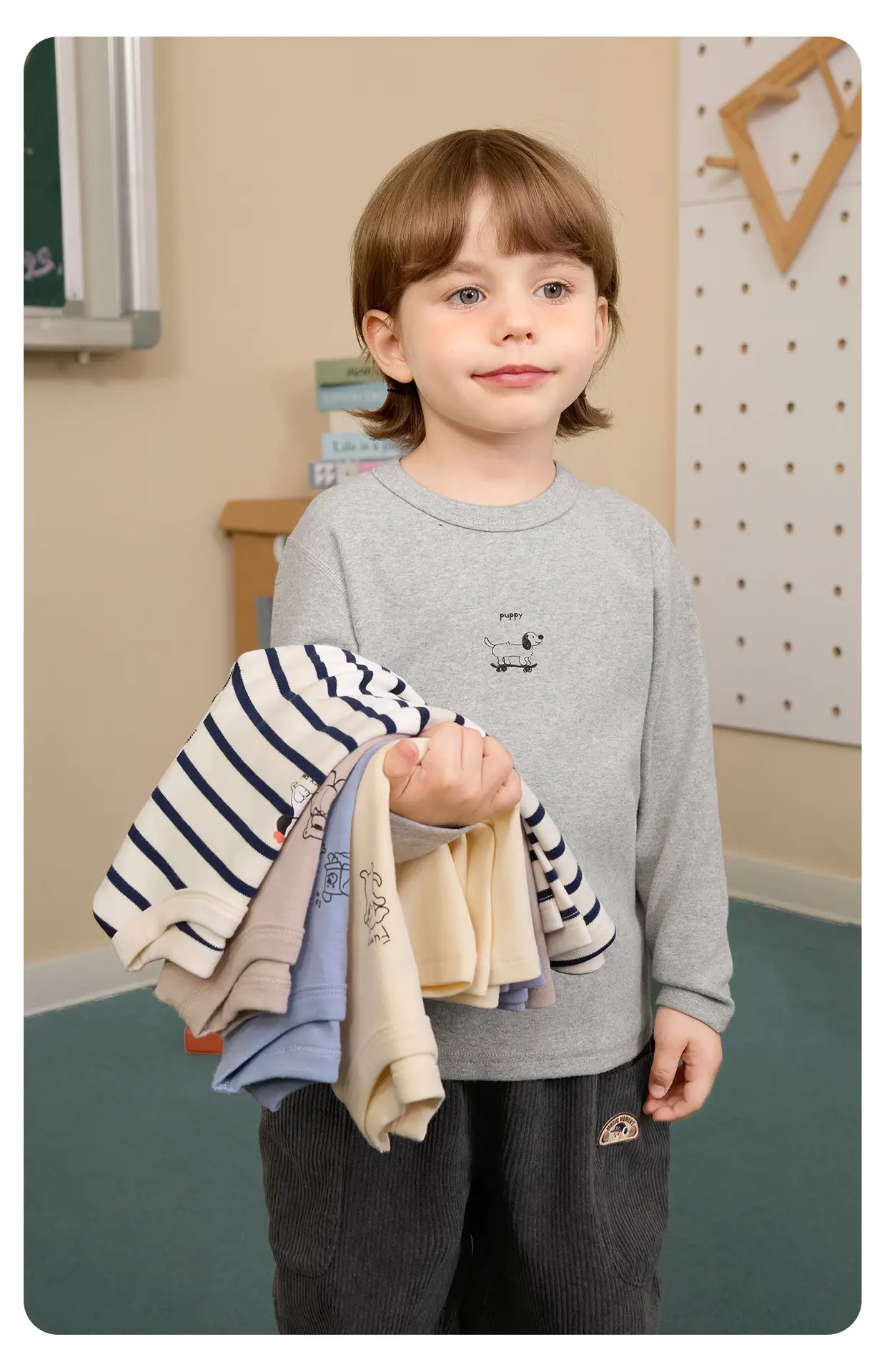 Right European Boys' Grey Long Sleeve T-Shirt 2025 — feature 14
