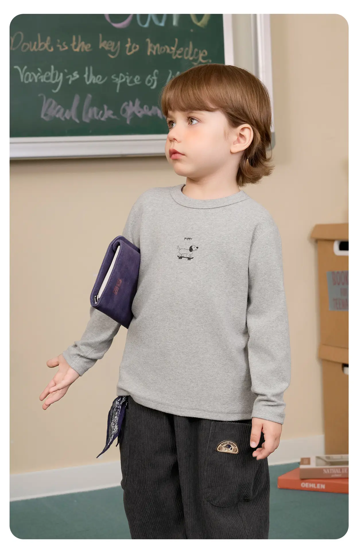 Right European Boys' Grey Long Sleeve T-Shirt 2025 — feature 15