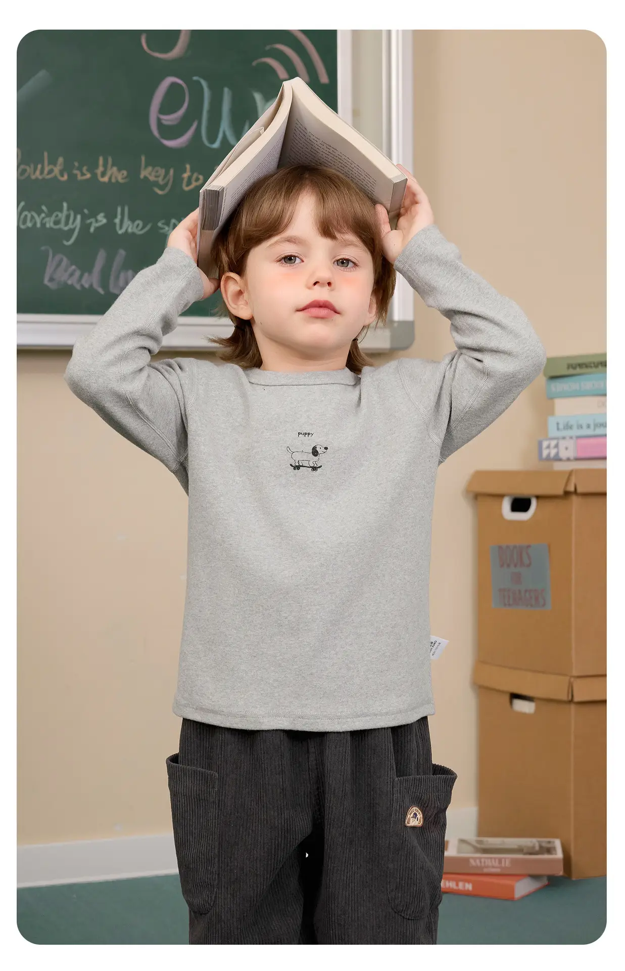 Right European Boys' Grey Long Sleeve T-Shirt 2025 — feature 16