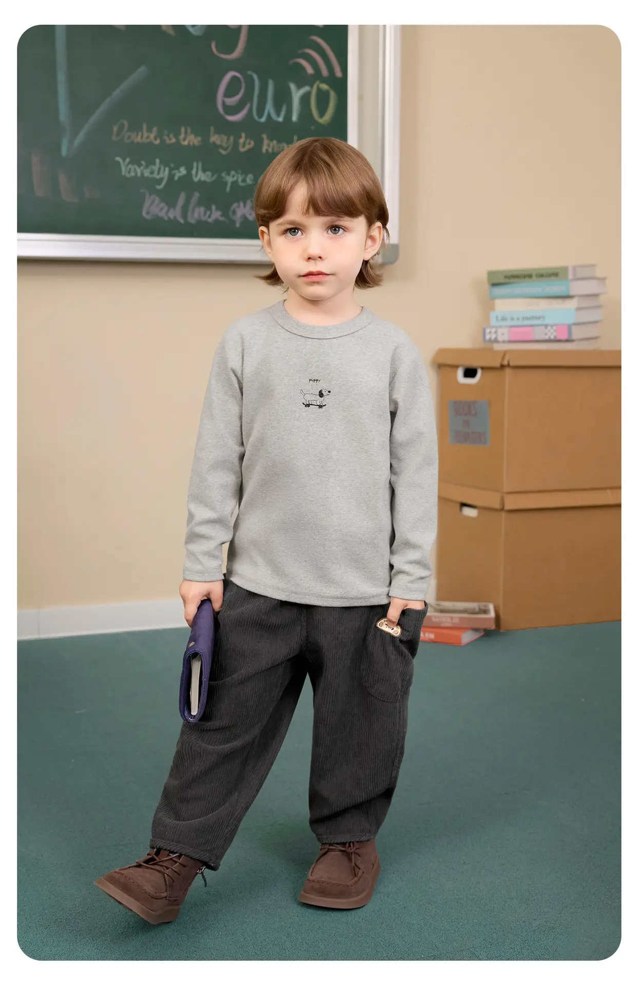 Right European Boys' Grey Long Sleeve T-Shirt 2025 — feature 17