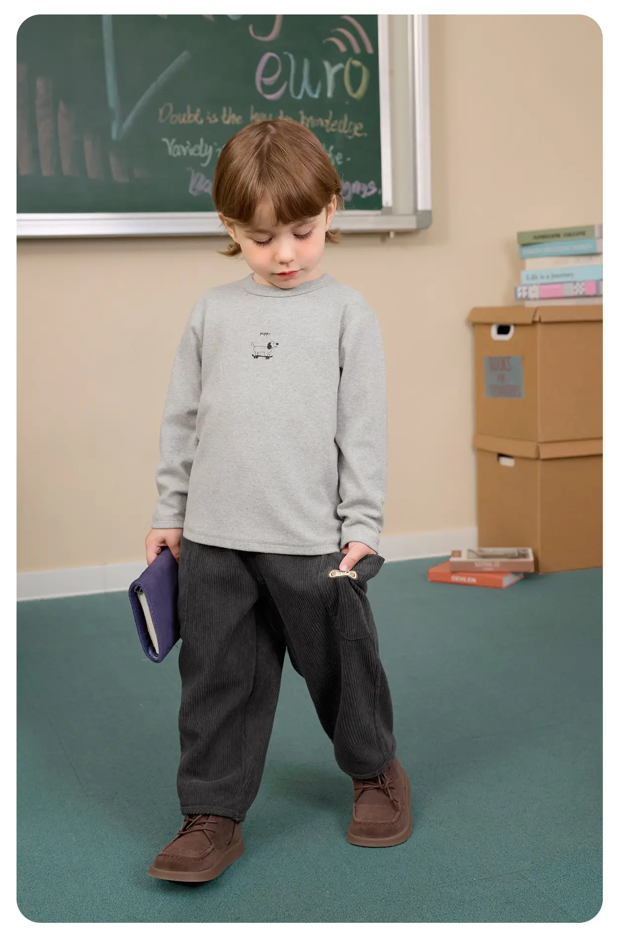 Right European Boys' Grey Long Sleeve T-Shirt 2025 — feature 18