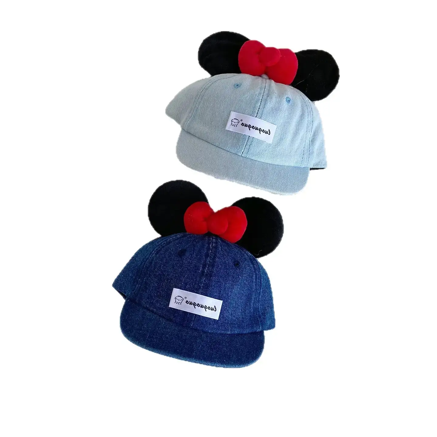 Girls Minnie Mouse Baby Cap with Red Bow - Image 8