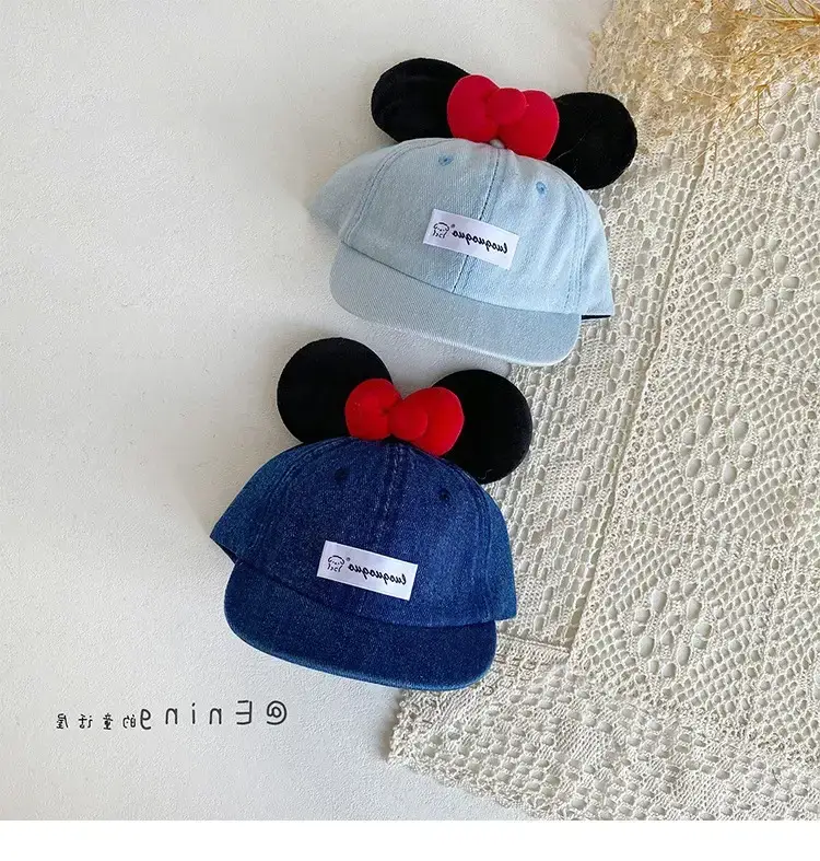 Girls Minnie Mouse Baby Cap with Red Bow — feature 11