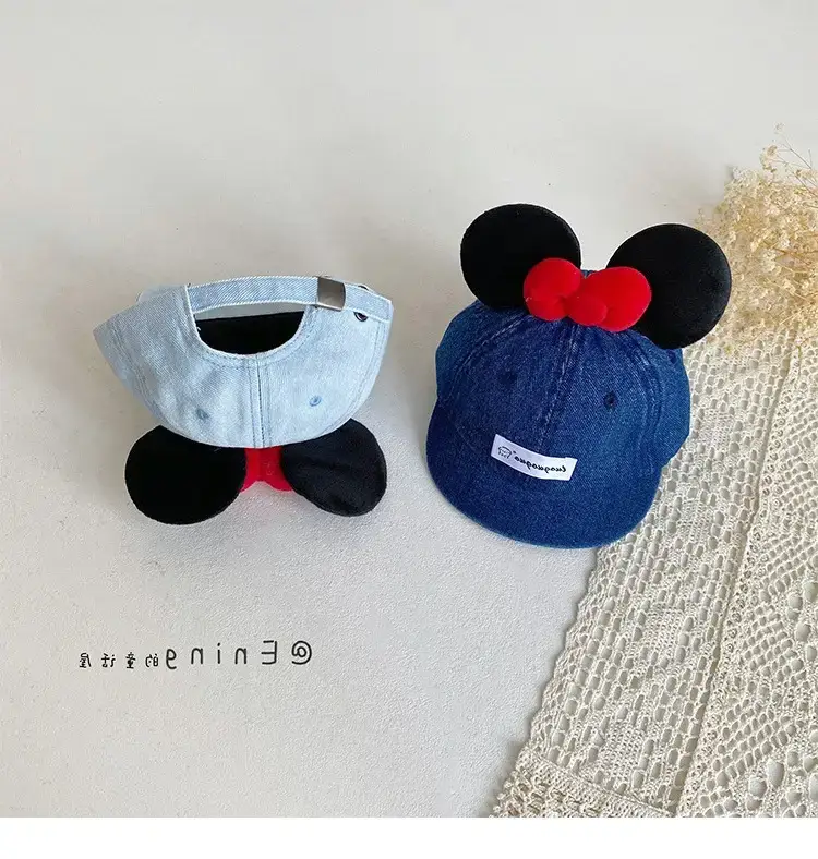 Girls Minnie Mouse Baby Cap with Red Bow — feature 12