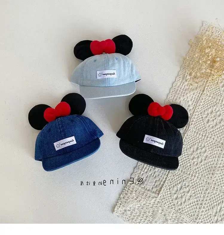 Girls Minnie Mouse Baby Cap with Red Bow — feature 13