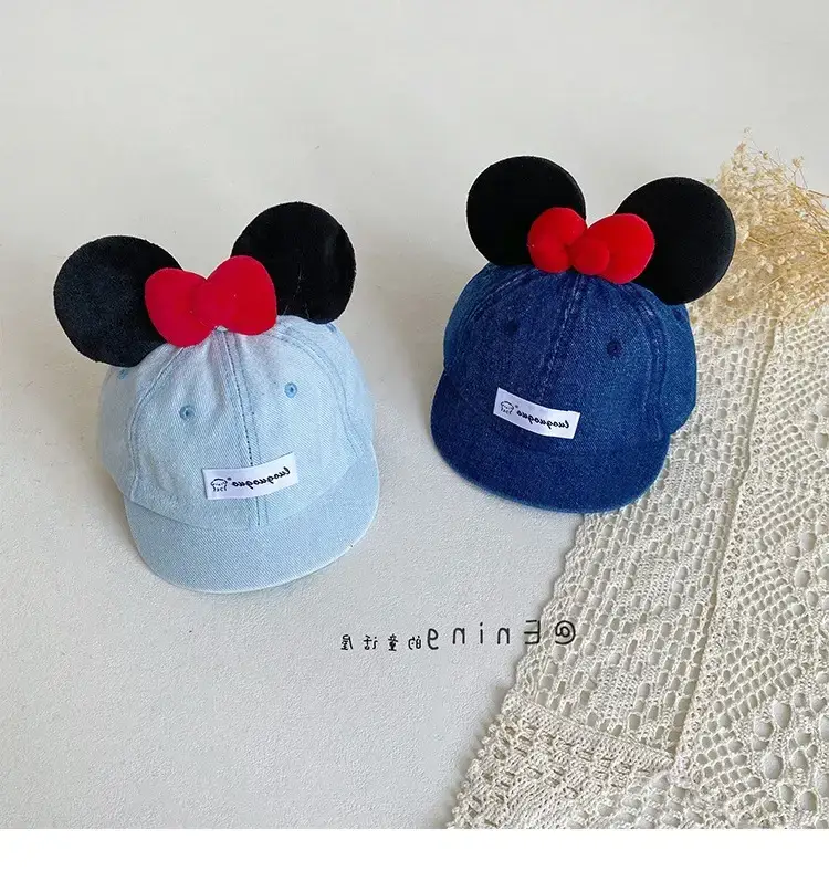 Girls Minnie Mouse Baby Cap with Red Bow — feature 14