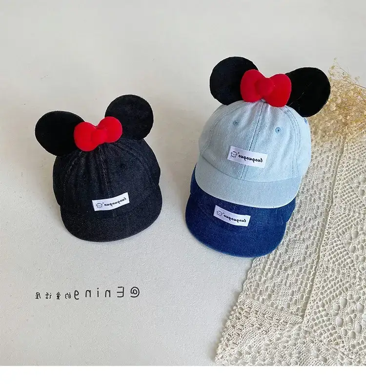 Girls Minnie Mouse Baby Cap with Red Bow — feature 15