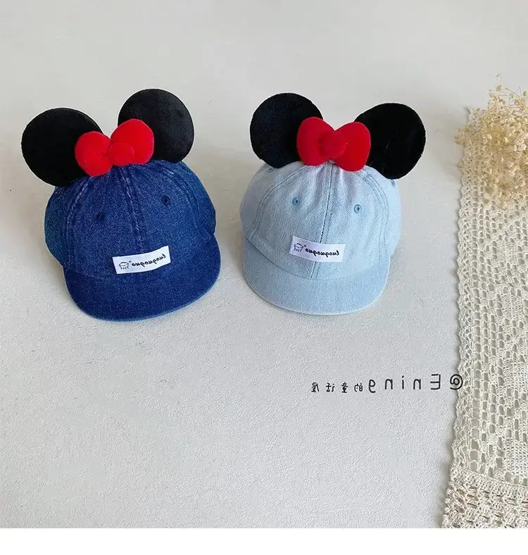 Girls Minnie Mouse Baby Cap with Red Bow — feature 16