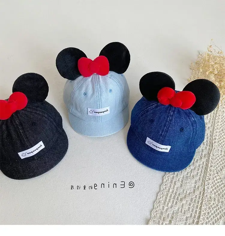 Girls Minnie Mouse Baby Cap with Red Bow — feature 8