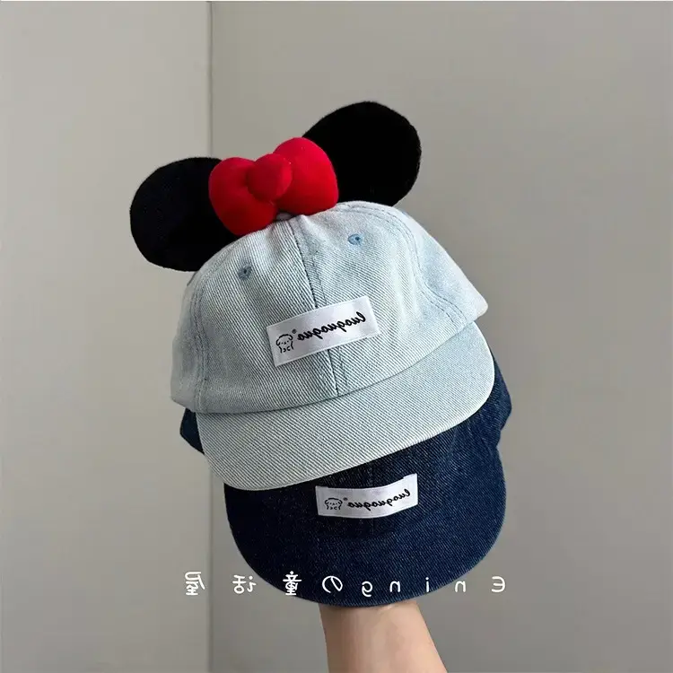 Girls Minnie Mouse Baby Cap with Red Bow — feature 9