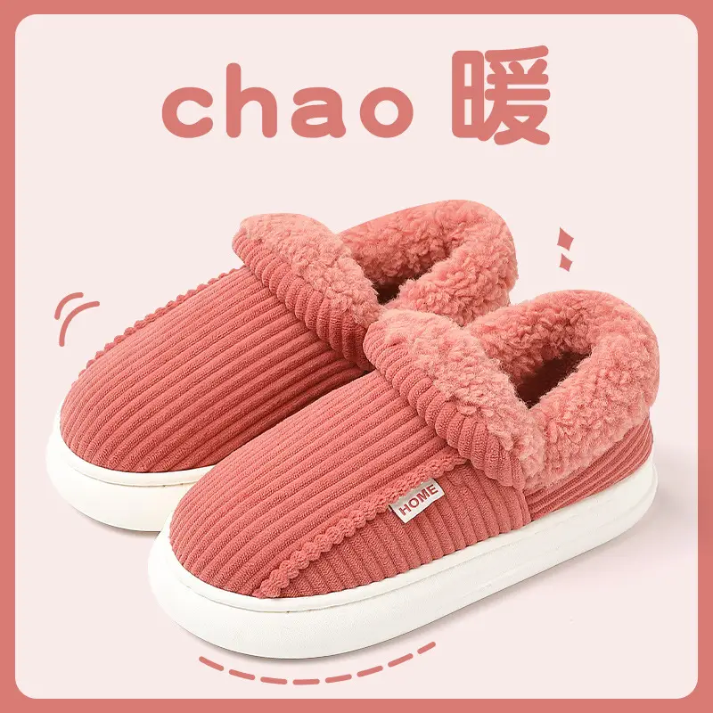 Women's Pink Plush Slippers Large Winter Warm - Image 6