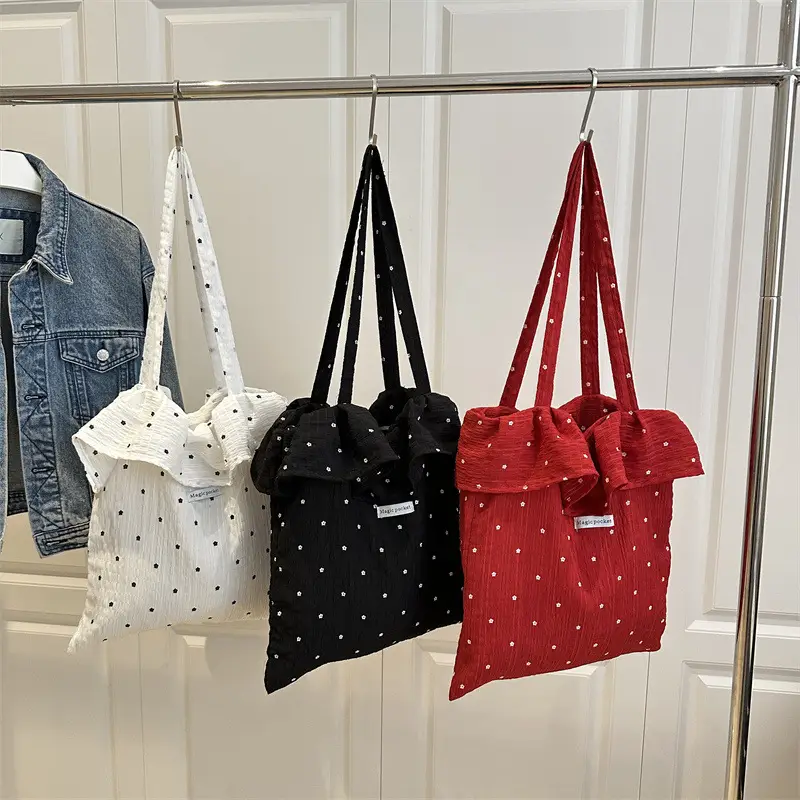 2025 Korean Pleated Ruffle Shoulder Bag Women Large Capacity