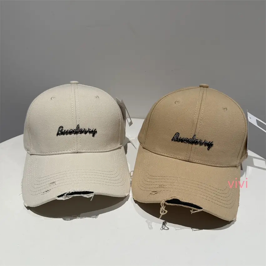 Black Korean Style Rhinestone Cap Women Ripped Bim - Image 9