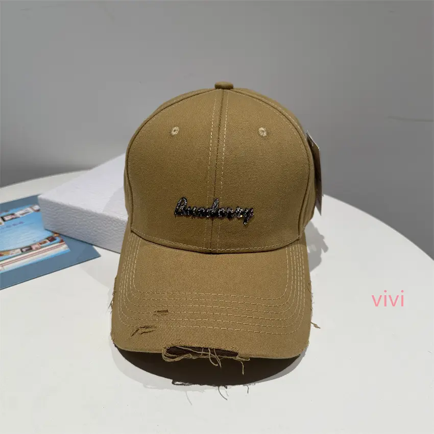 Black Korean Style Rhinestone Cap Women Ripped Bim - Image 8