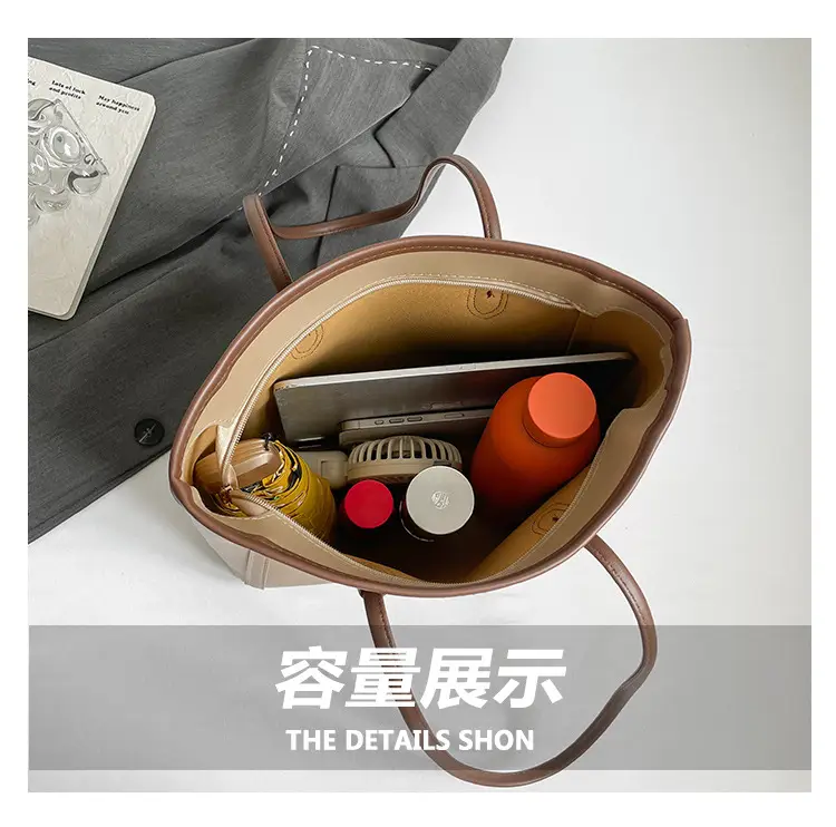 Women's Retro Tan Tote Bag 2025 Summer New Trendy Korean Version — feature 8