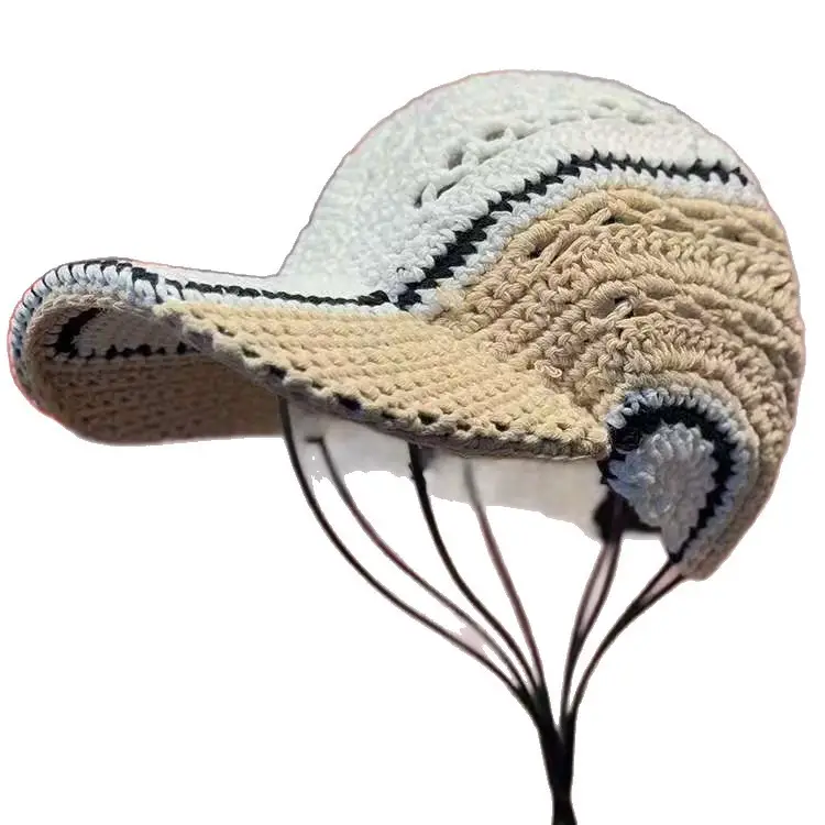 Women's Knitted Baseball Cap with Face-Slimming Design