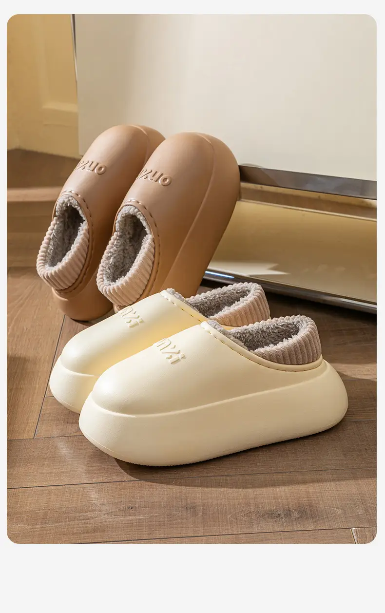 Waterproof Cotton Slippers for Women, Winter Outdoor Wear, Couple Style, 2025 New Model, Indoor Home Plush Warm Closed-Back Cotton Shoes for Men — feature 18