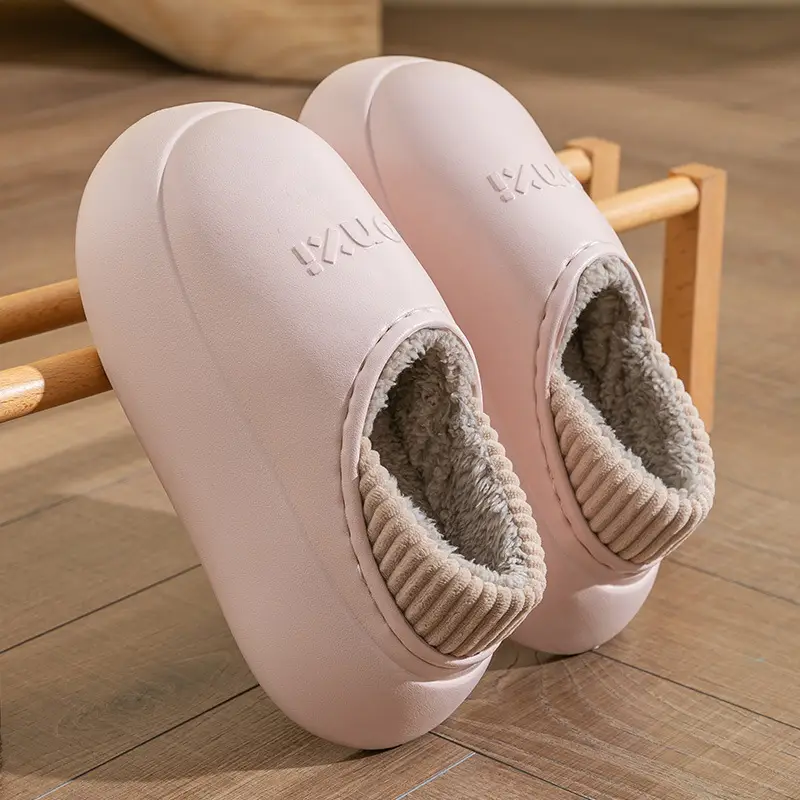 Waterproof Cotton Slippers for Women, Winter Outdoor Wear, Couple Style, 2025 New Model, Indoor Home Plush Warm Closed-Back Cotton Shoes for Men - Image 3