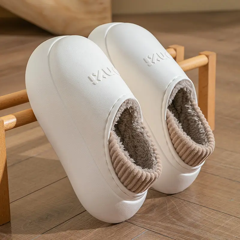 Waterproof Cotton Slippers for Women, Winter Outdoor Wear, Couple Style, 2025 New Model, Indoor Home Plush Warm Closed-Back Cotton Shoes for Men - Image 5