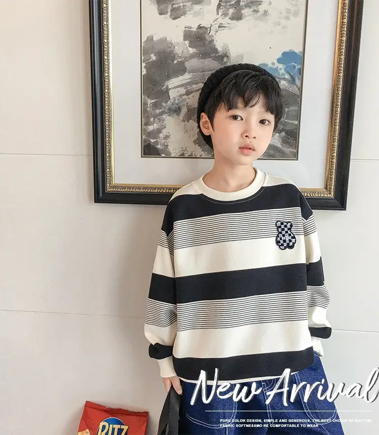 Boys Striped Sweatshirt Set Spring Fall 2025 — feature 1