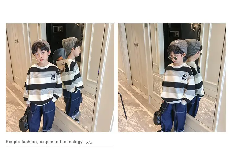Boys Striped Sweatshirt Set Spring Fall 2025 — feature 10