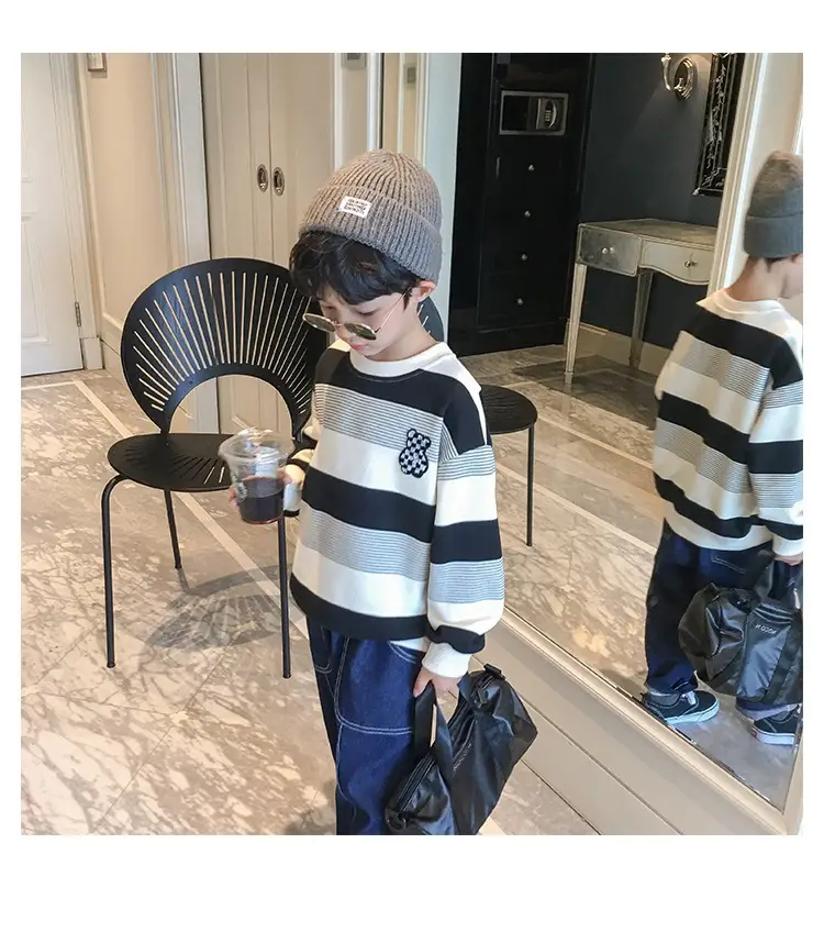 Boys Striped Sweatshirt Set Spring Fall 2025 — feature 13