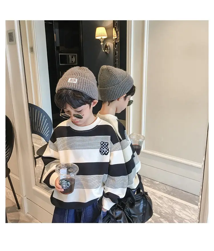 Boys Striped Sweatshirt Set Spring Fall 2025 — feature 16