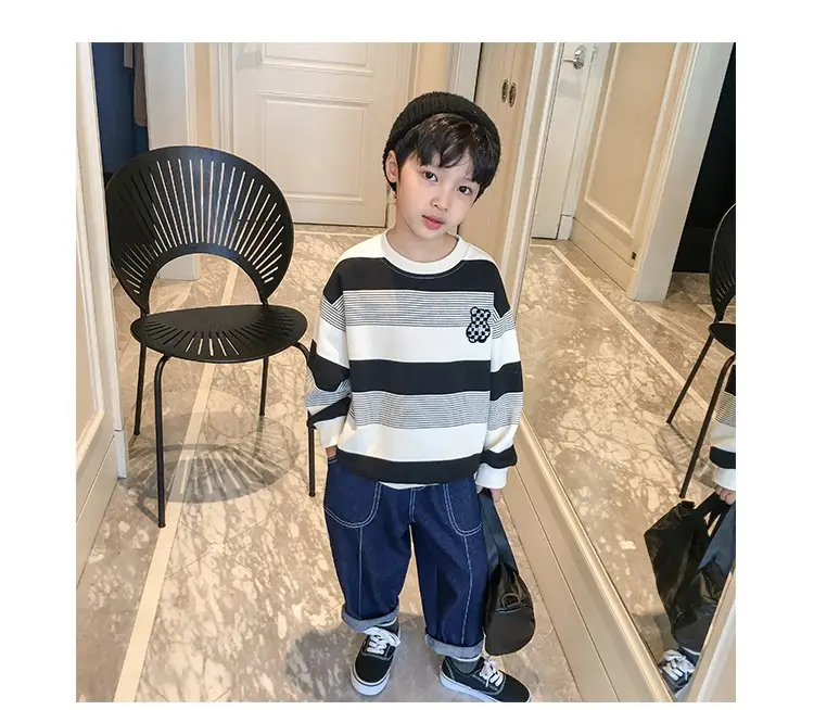 Boys Striped Sweatshirt Set Spring Fall 2025 — feature 17