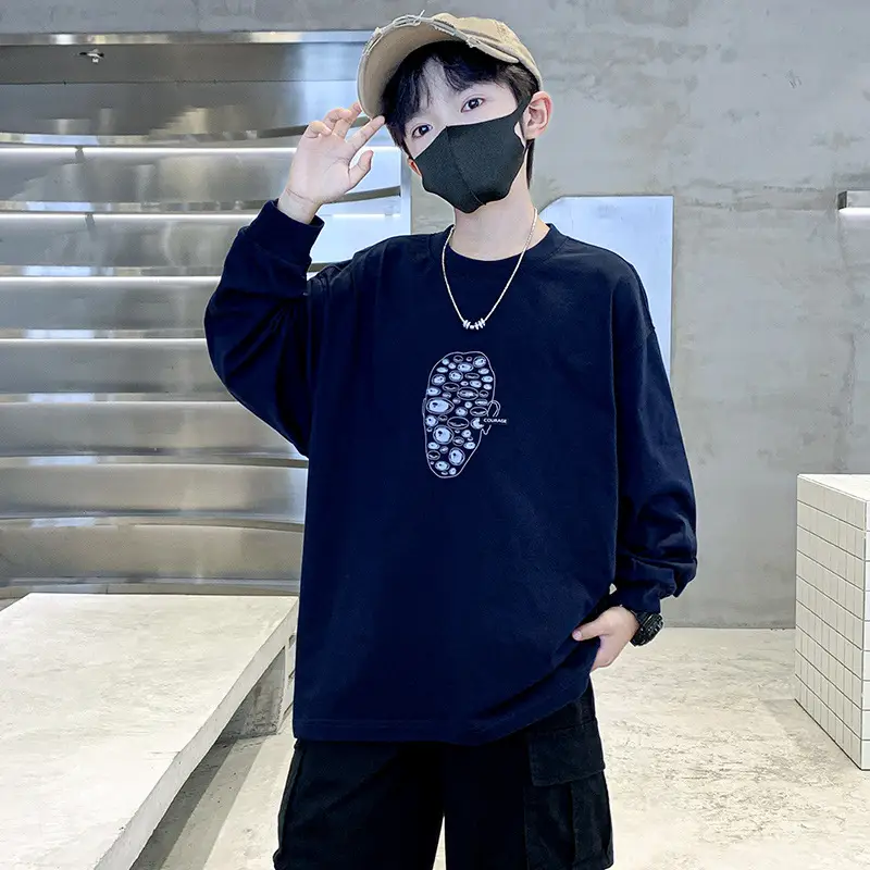 Boys Long Sleeve T-Shirt Navy Blue 2026 - Image 5