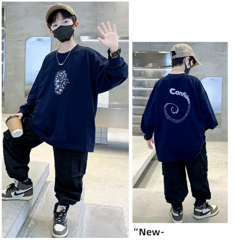 Boys Long Sleeve T-Shirt Navy Blue 2026 — feature 10